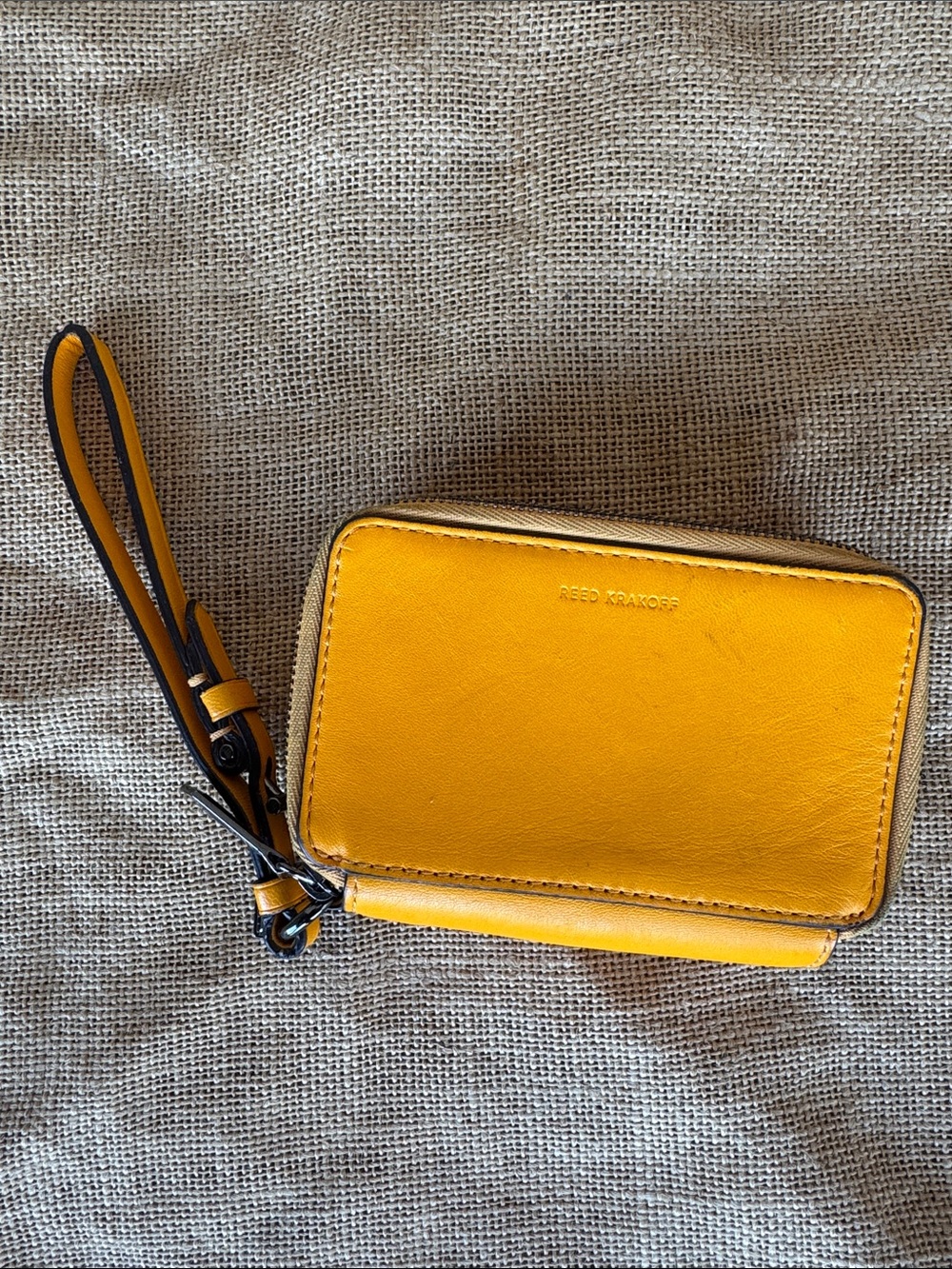 Reed Krakoff Mustard Yellow Leather Wristlet Card Case